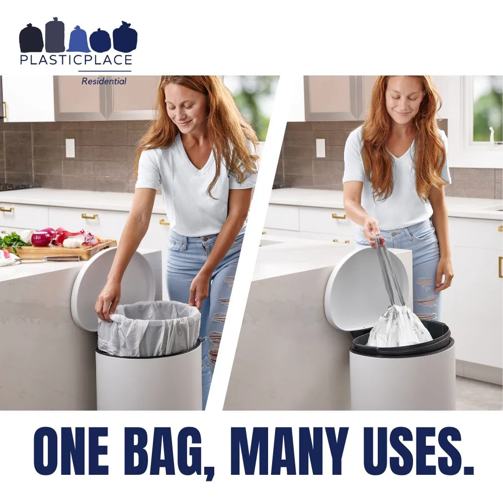 13 Gallon Drawstring Bags - 0.9 Mil - 200/Case