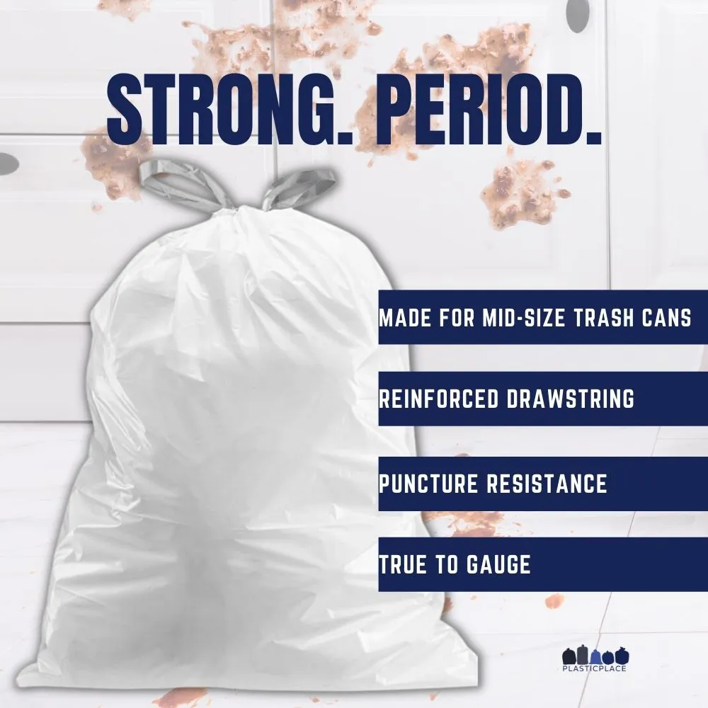 13 Gallon Drawstring Bags - 0.9 Mil - 200/Case