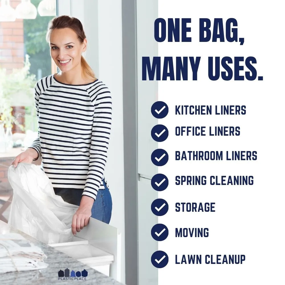13 Gallon Drawstring Bags - 0.9 Mil - 200/Case