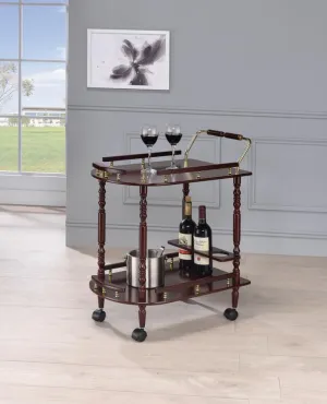 2-tier Serving Cart Merlot and Brass
