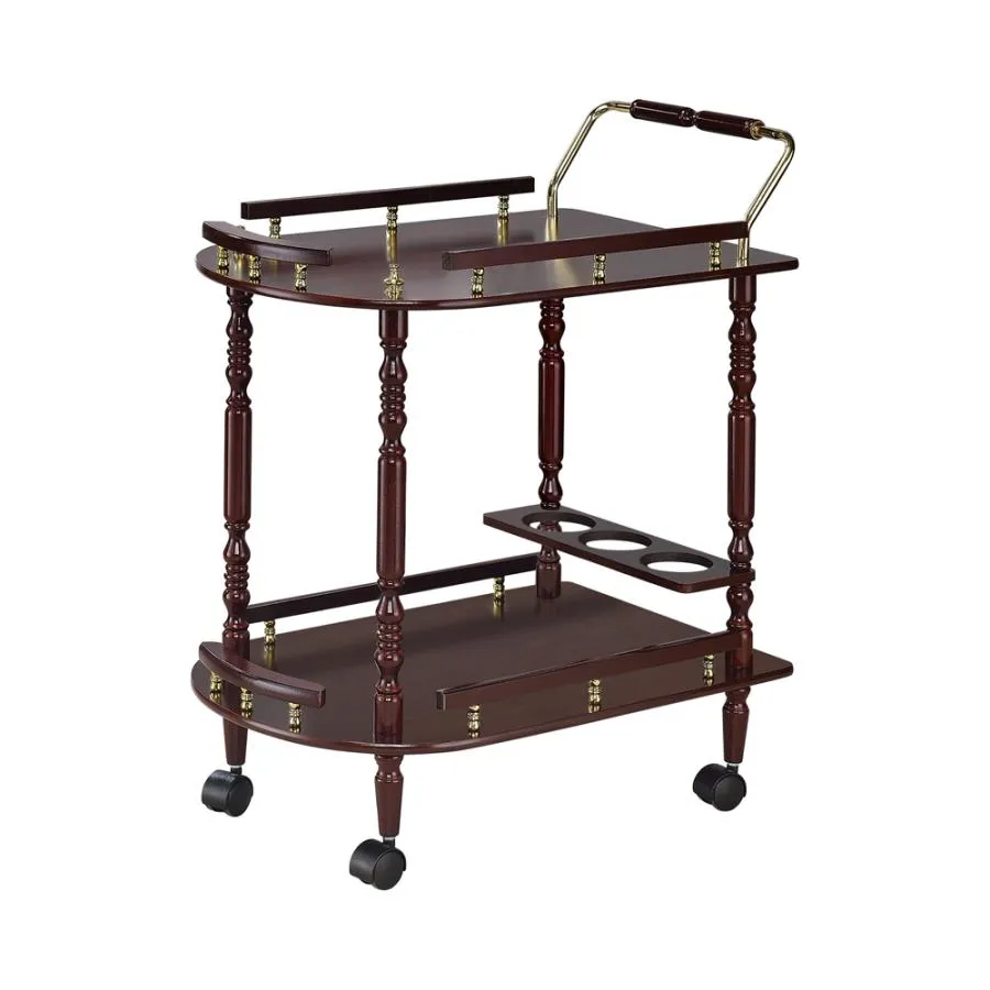 2-tier Serving Cart Merlot and Brass