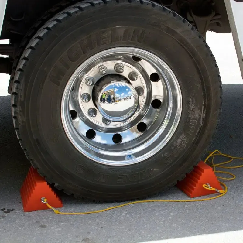 AME 15324 Urethane Wheel Chock, Orange (Ea)