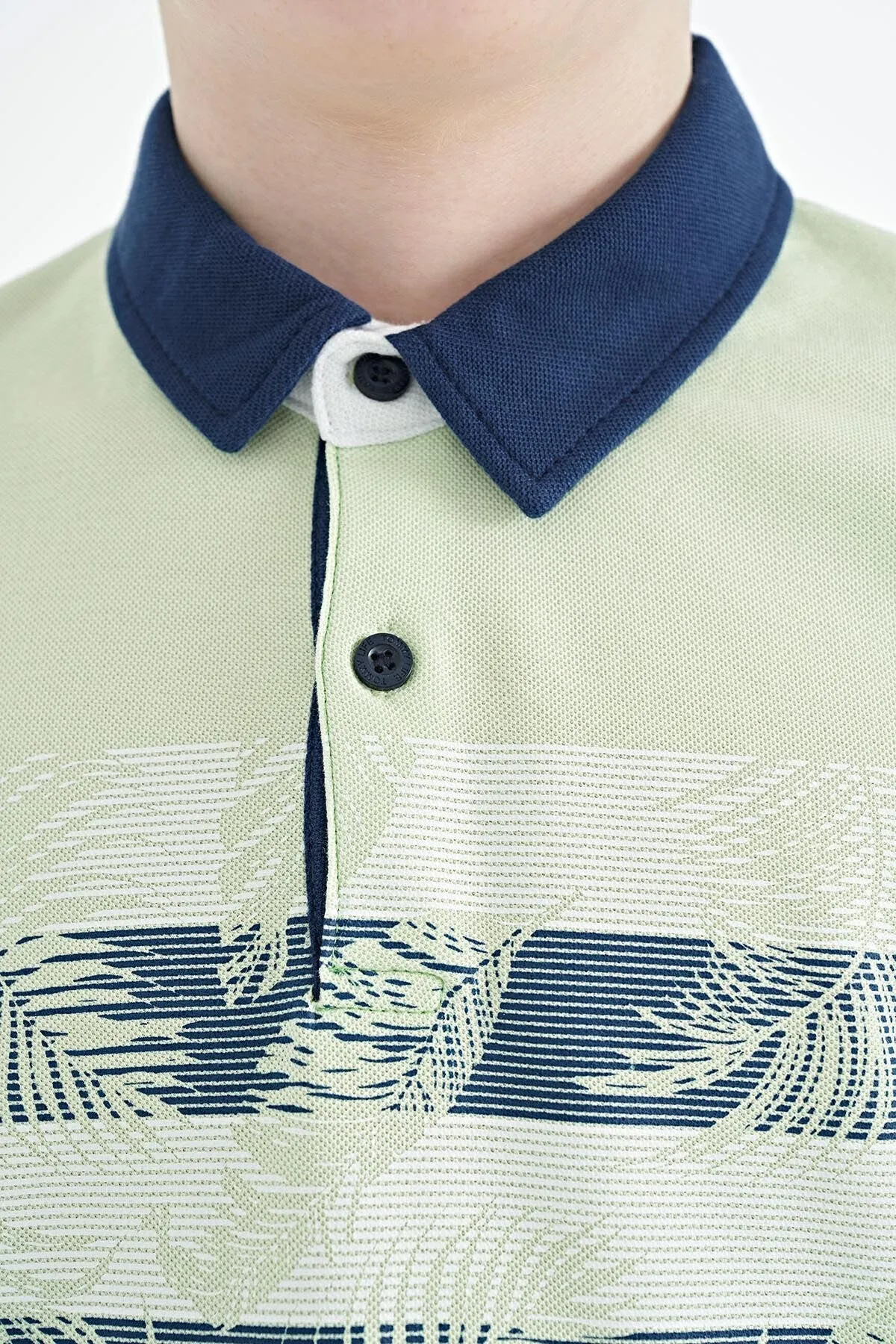 baski detayli standart kalip polo yaka erkek çocuk t-shirt - 11101