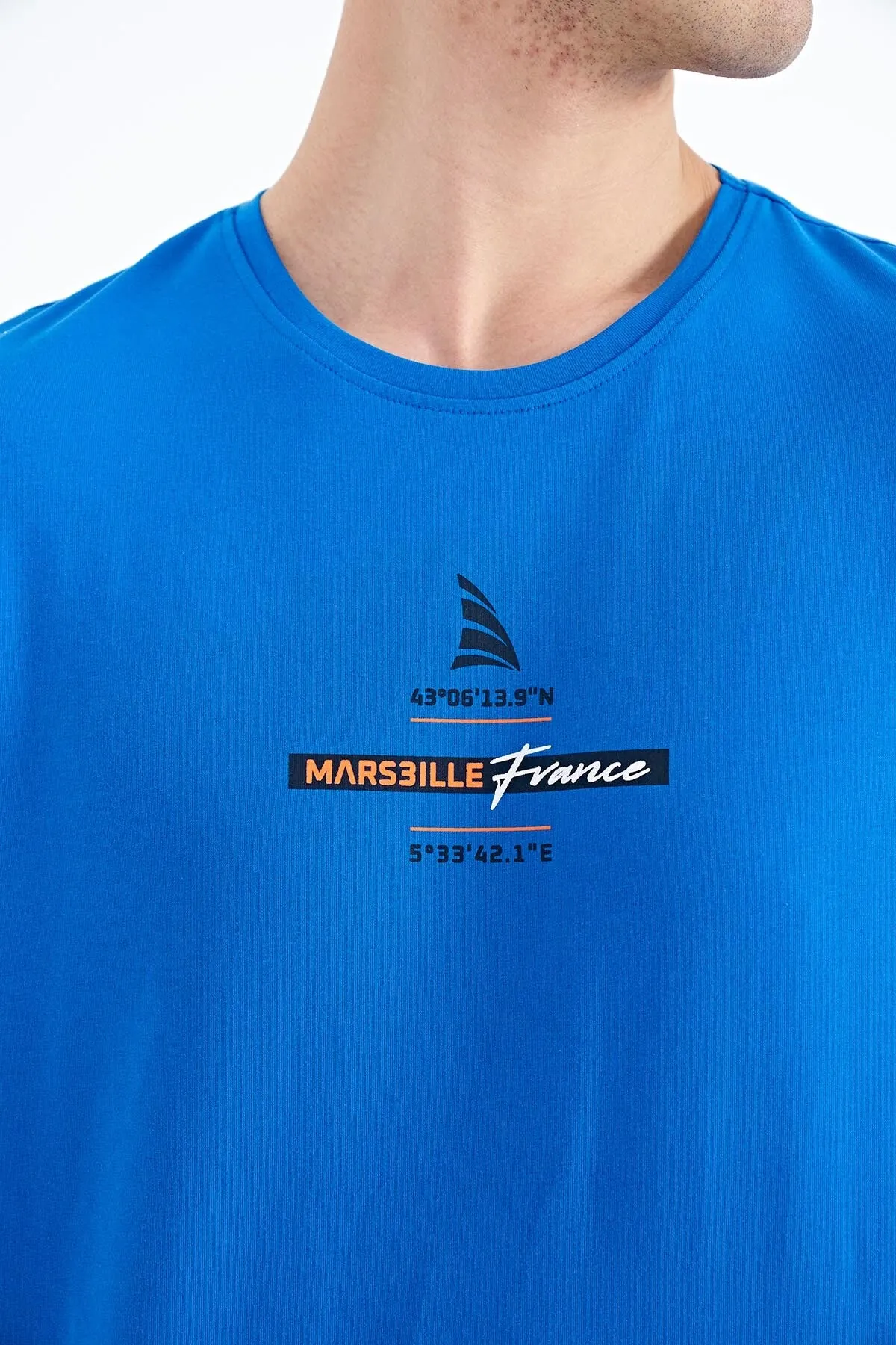 baskili o yaka standart kalip erkek t-shirt - 88212