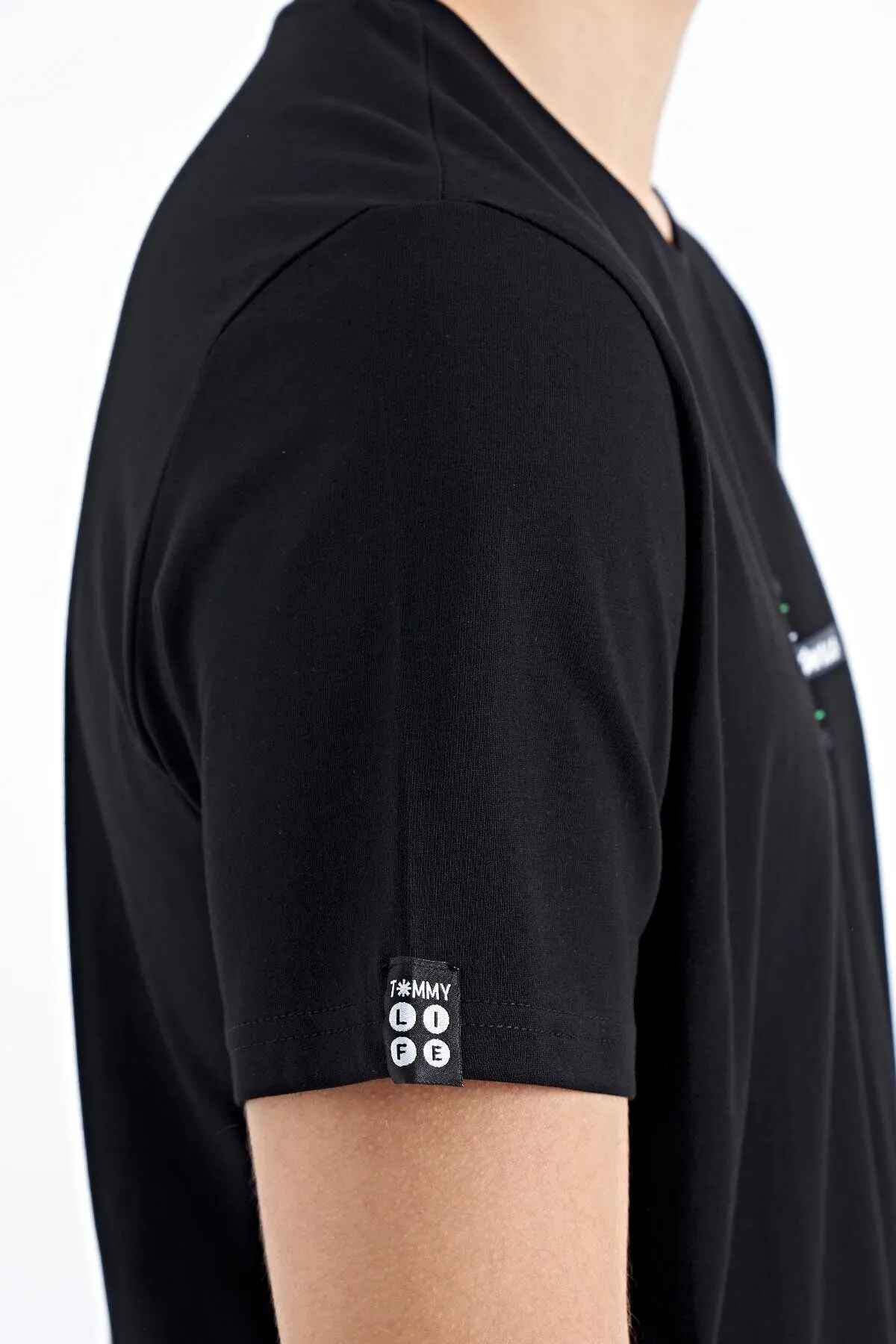 baskili o yaka standart kalip erkek t-shirt - 88212