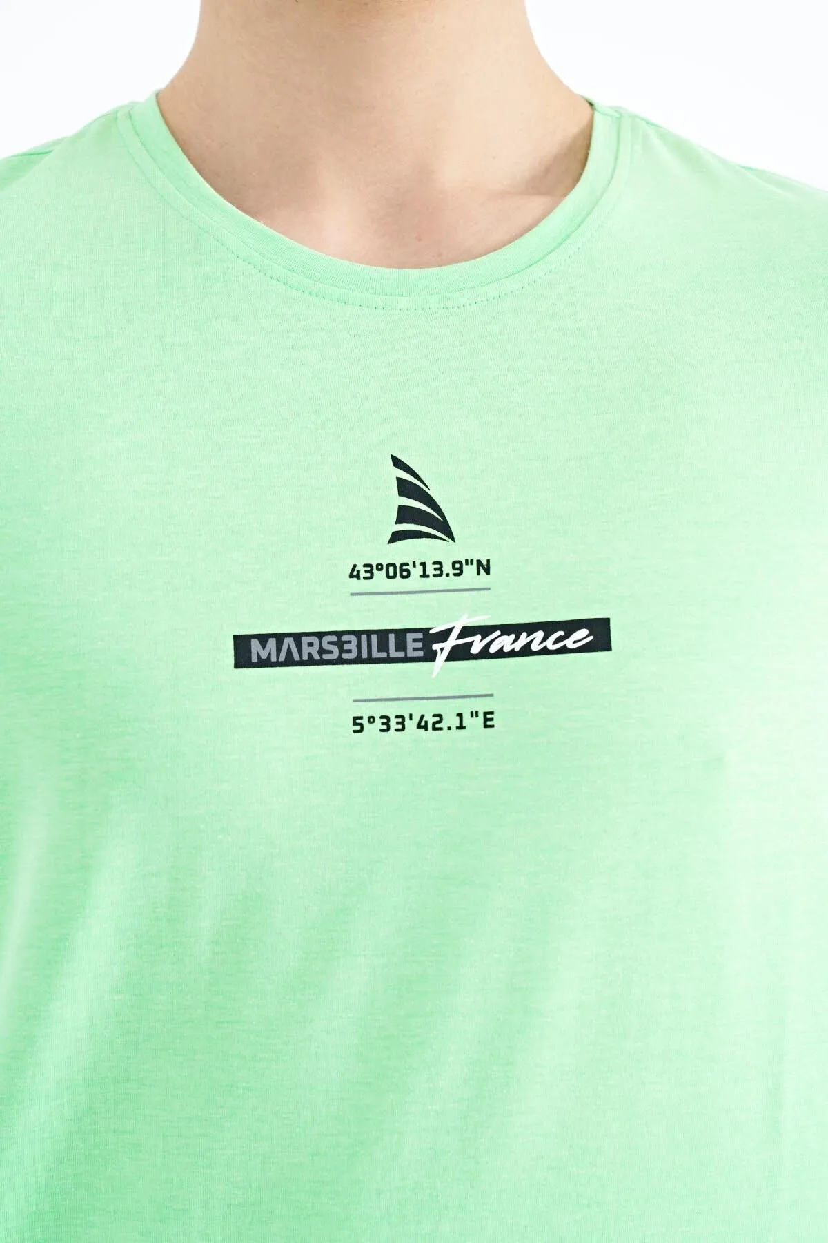 baskili o yaka standart kalip erkek t-shirt - 88212