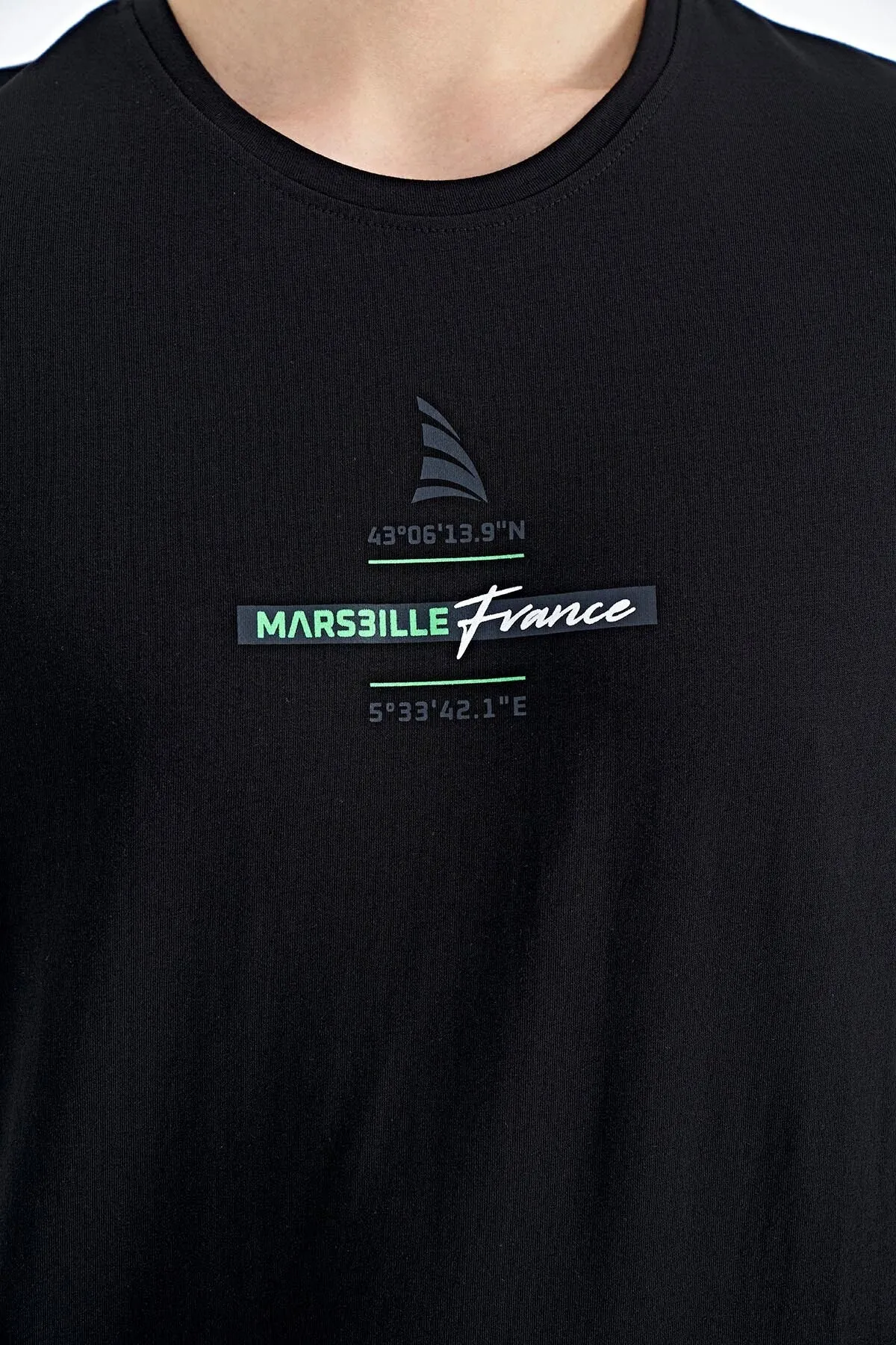baskili o yaka standart kalip erkek t-shirt - 88212