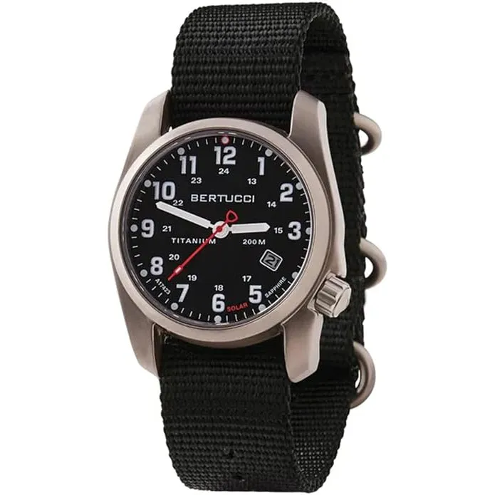 Bertucci Men's Black Dial Nylon Band Analog Japanse Quartz Watch - 12801(2)