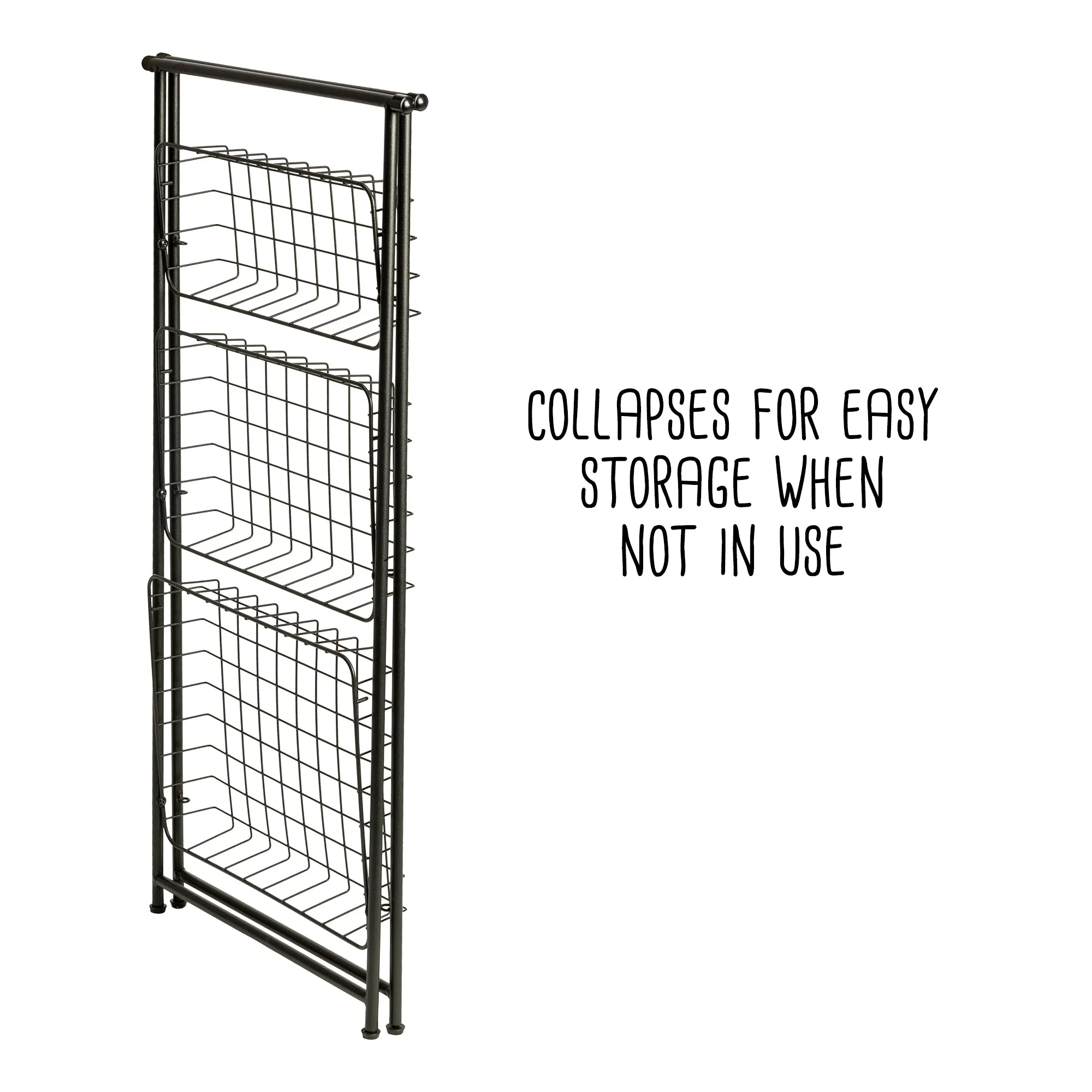Black 3-Tier Folding A-Frame Storage Caddy