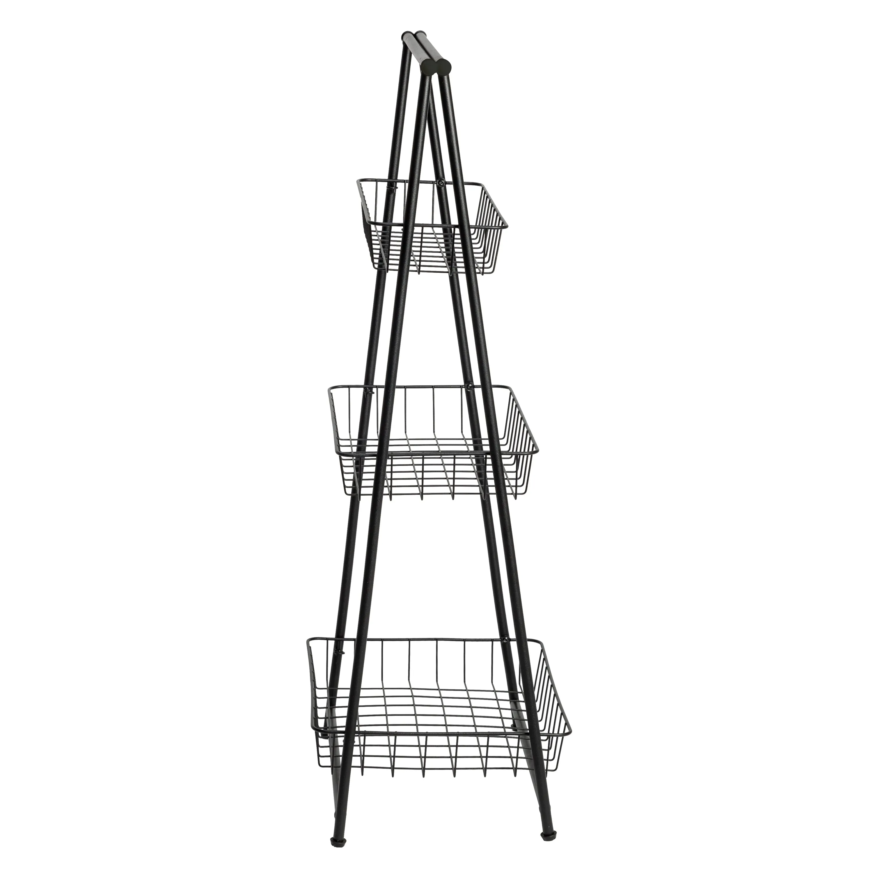 Black 3-Tier Folding A-Frame Storage Caddy