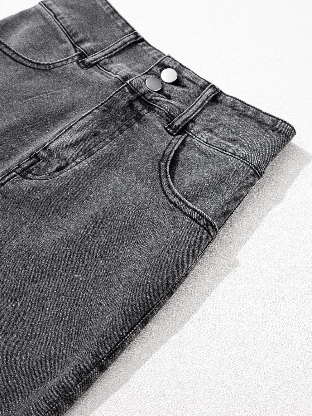 Blue Denim Skirt with Side Slit