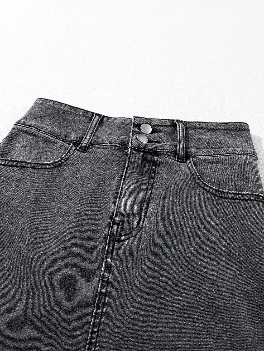Blue Denim Skirt with Side Slit