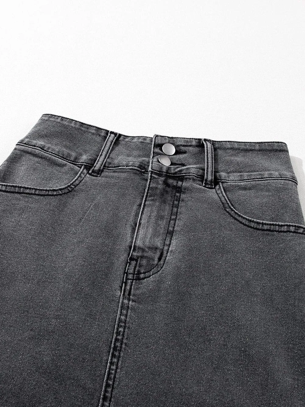 Blue Denim Skirt with Side Slit