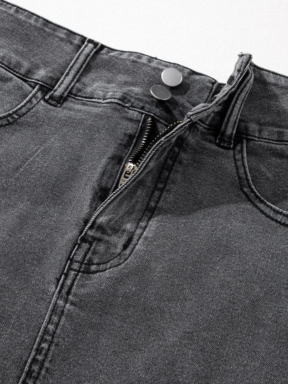Blue Denim Skirt with Side Slit