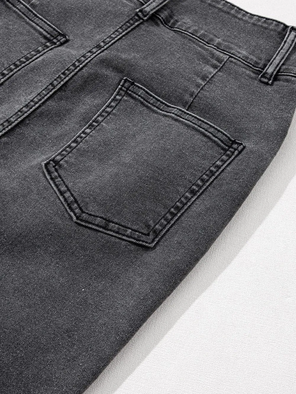 Blue Denim Skirt with Side Slit