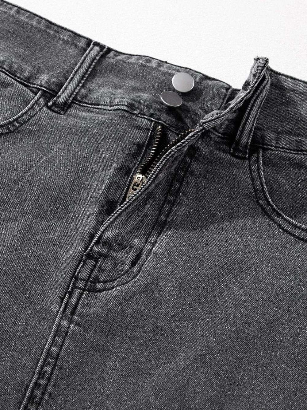 Blue Denim Skirt with Side Slit