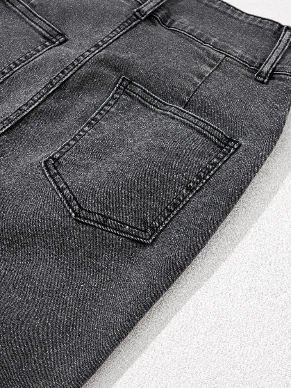Blue Denim Skirt with Side Slit