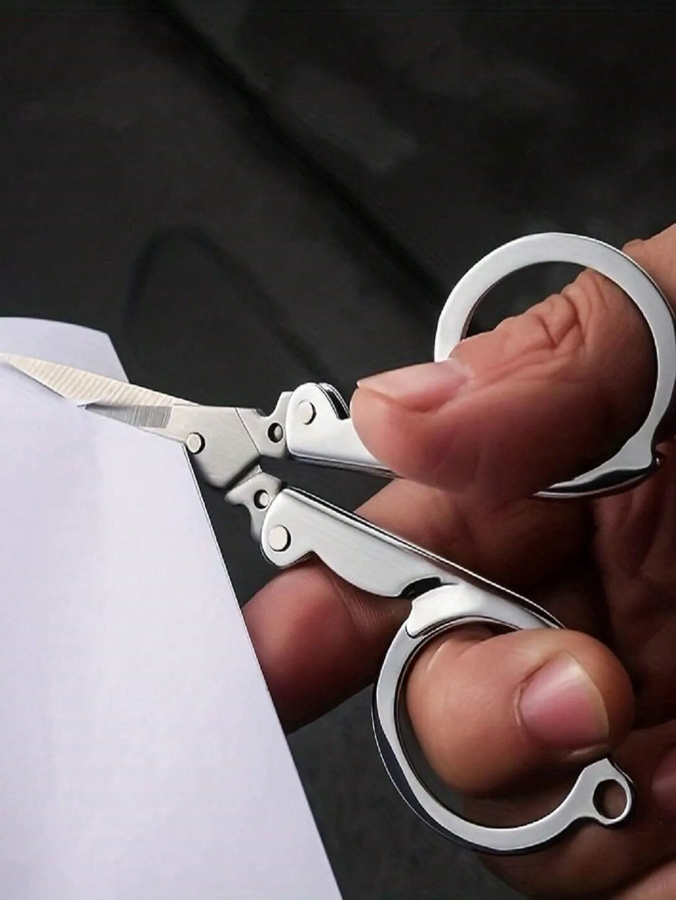 Compact Stainless Steel Folding Scissors - Portable Mini Travel & Sewing Scissors for Home & Office