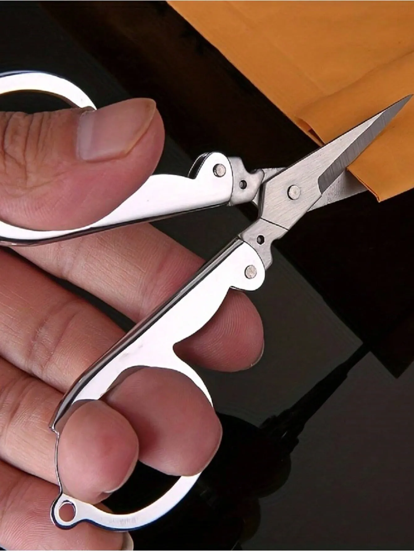 Compact Stainless Steel Folding Scissors - Portable Mini Travel & Sewing Scissors for Home & Office