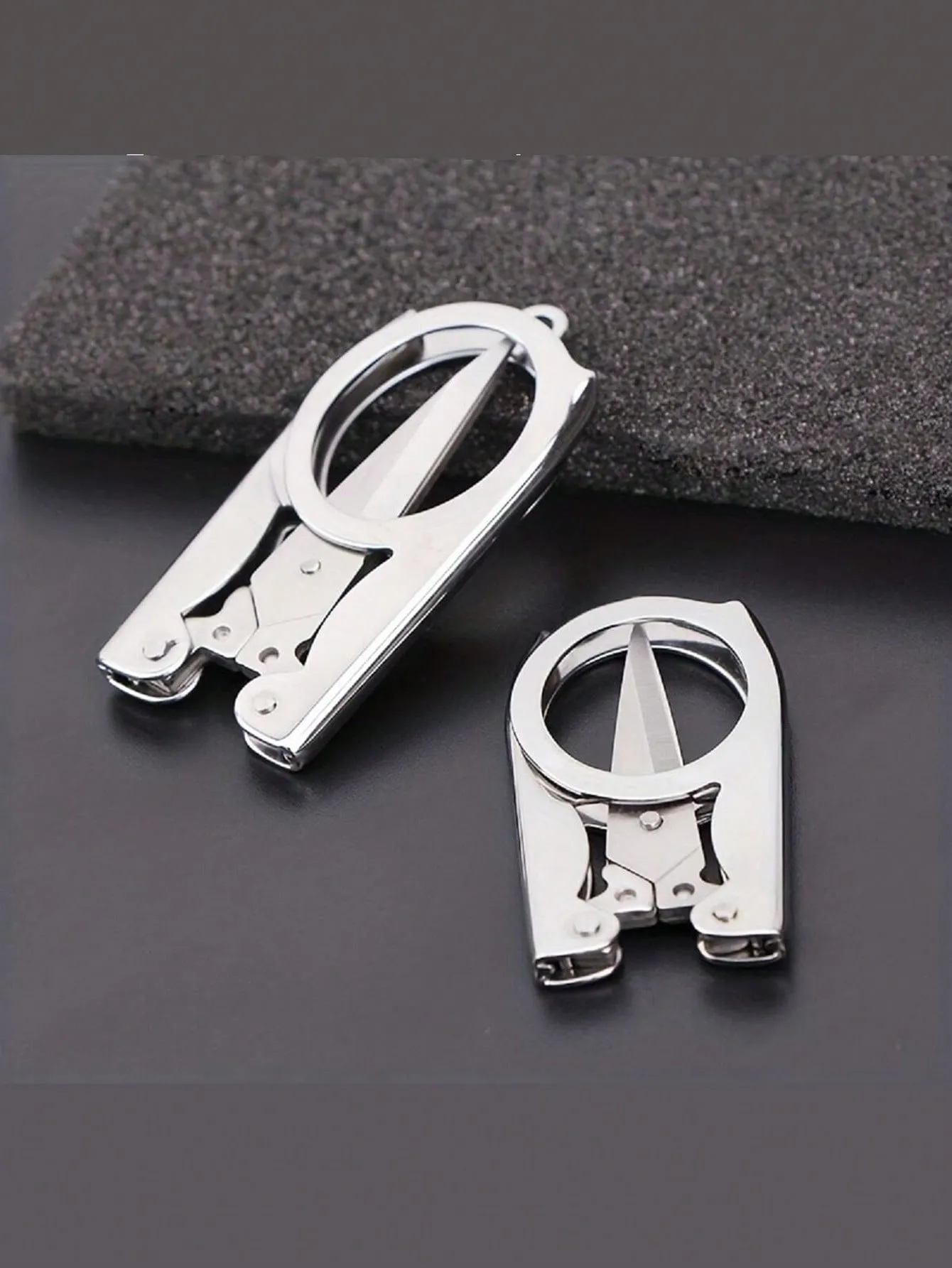 Compact Stainless Steel Folding Scissors - Portable Mini Travel & Sewing Scissors for Home & Office