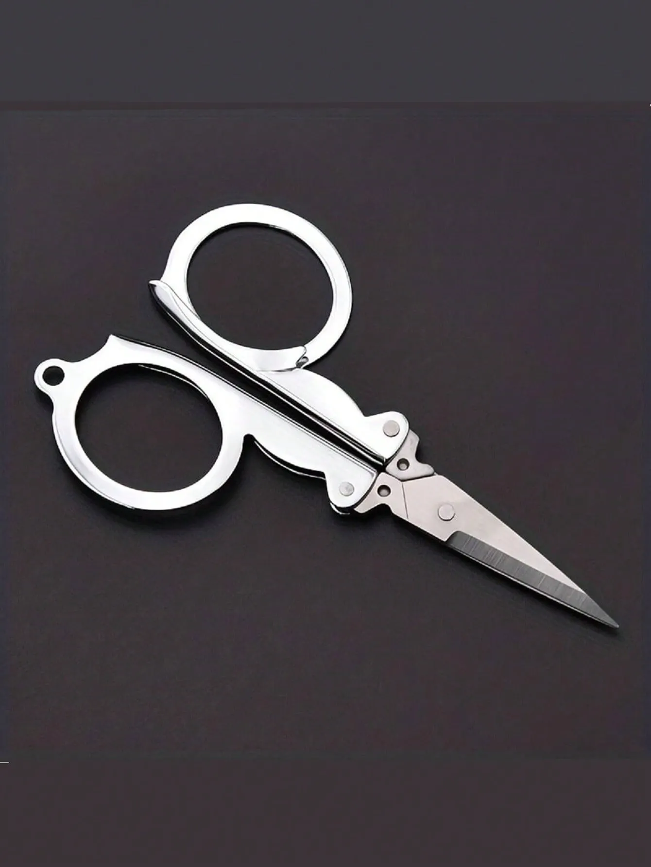 Compact Stainless Steel Folding Scissors - Portable Mini Travel & Sewing Scissors for Home & Office