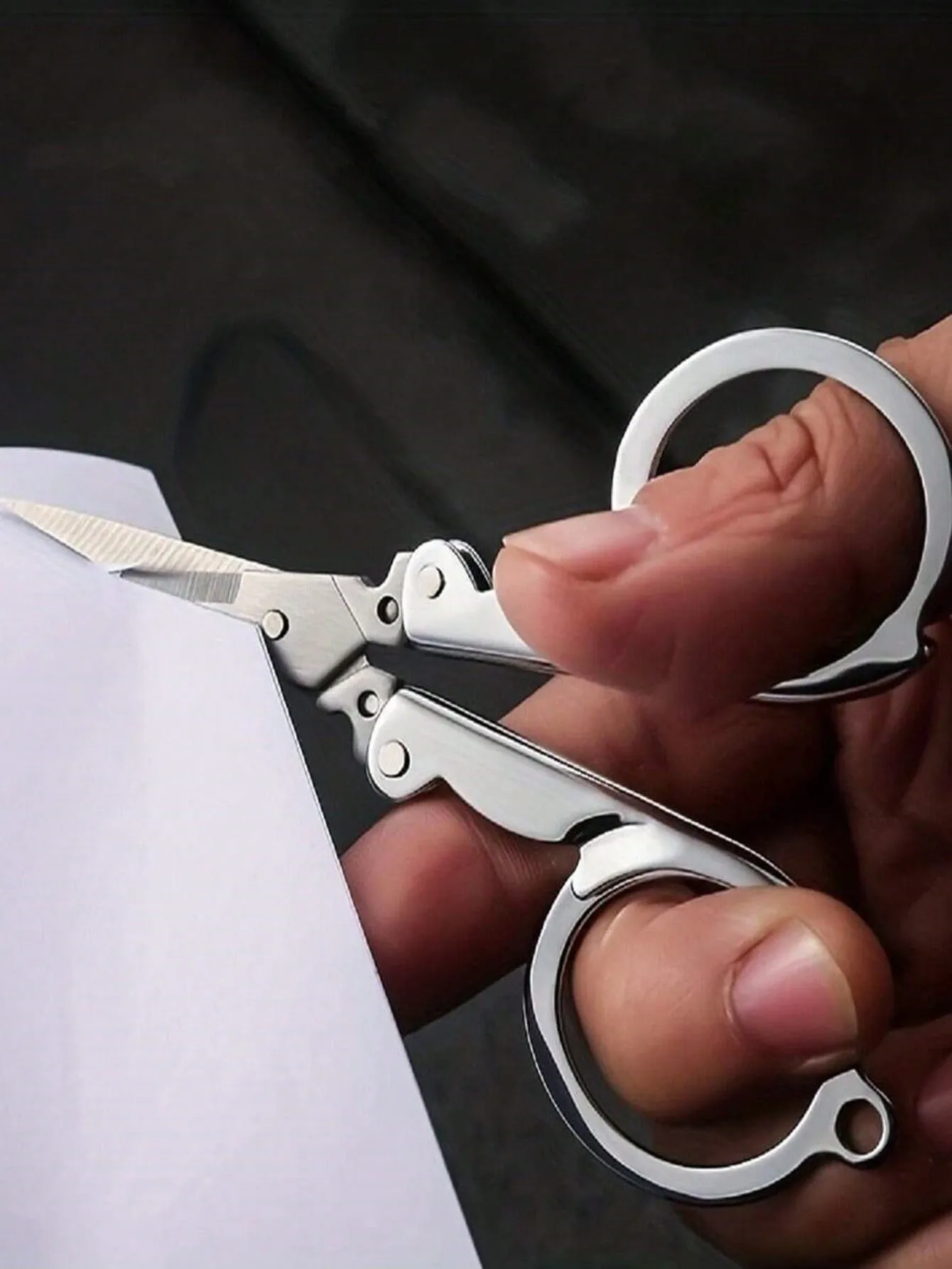 Compact Stainless Steel Folding Scissors - Portable Mini Travel & Sewing Scissors for Home & Office