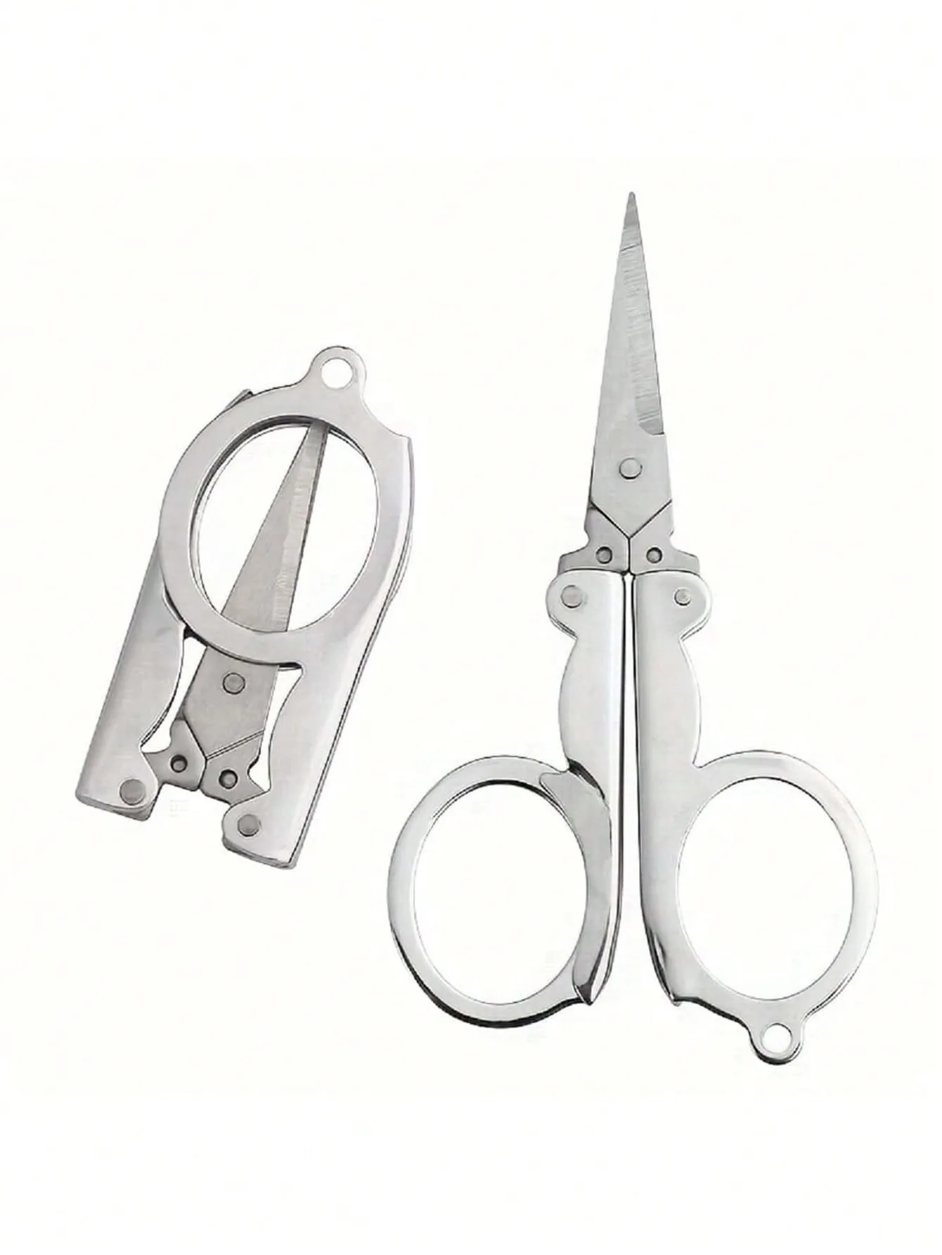 Compact Stainless Steel Folding Scissors - Portable Mini Travel & Sewing Scissors for Home & Office
