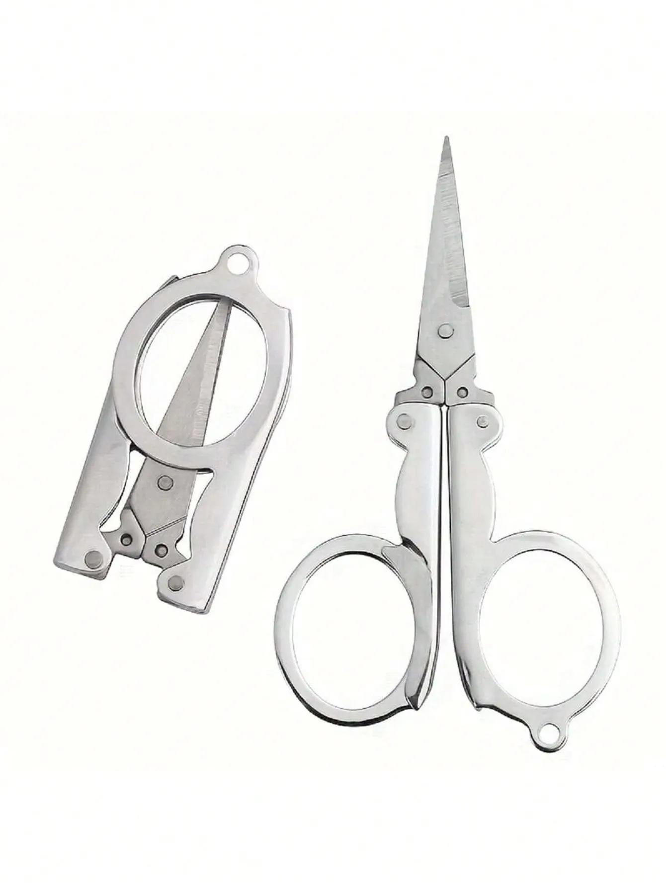 Compact Stainless Steel Folding Scissors - Portable Mini Travel & Sewing Scissors for Home & Office