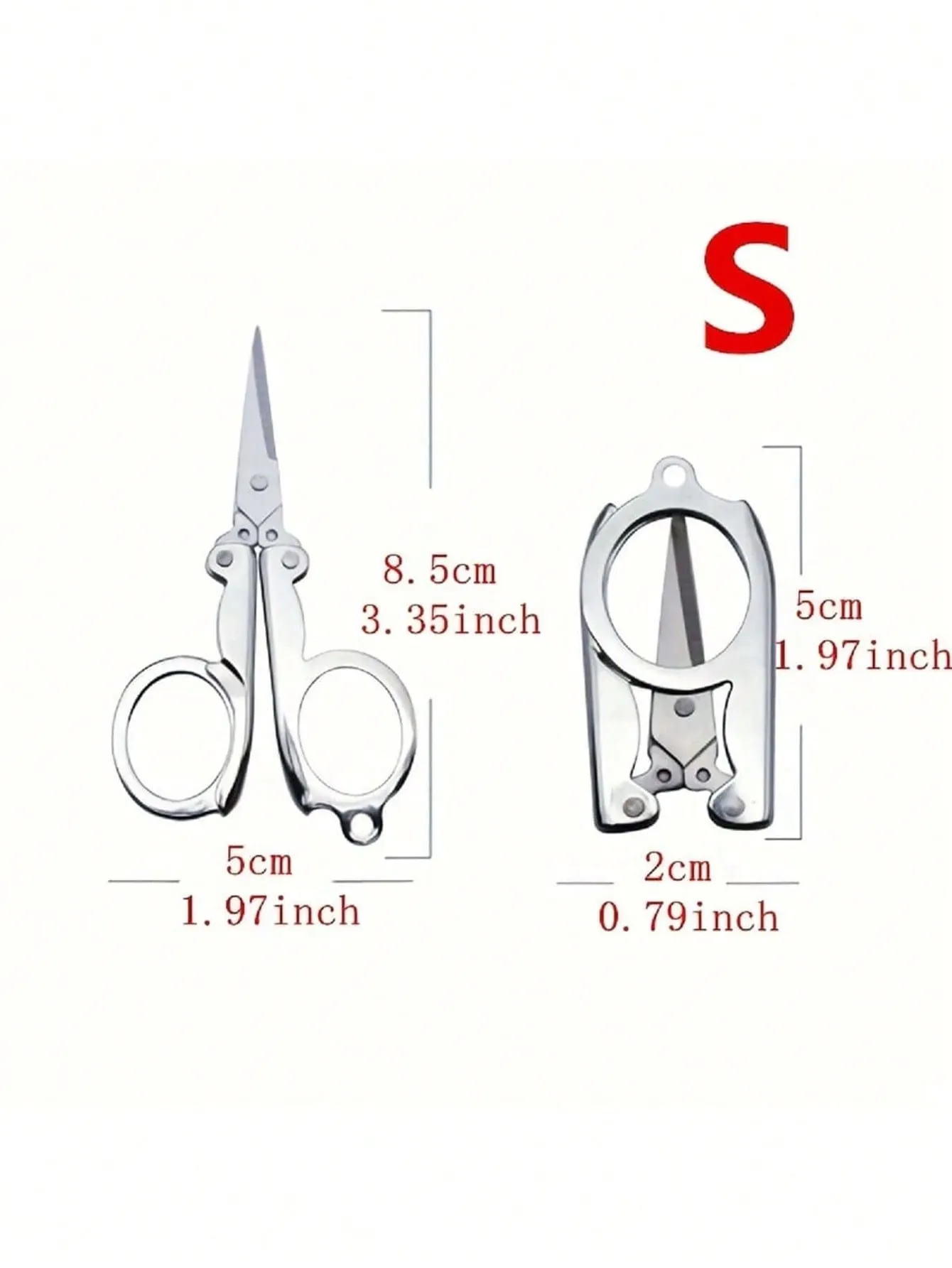 Compact Stainless Steel Folding Scissors - Portable Mini Travel & Sewing Scissors for Home & Office