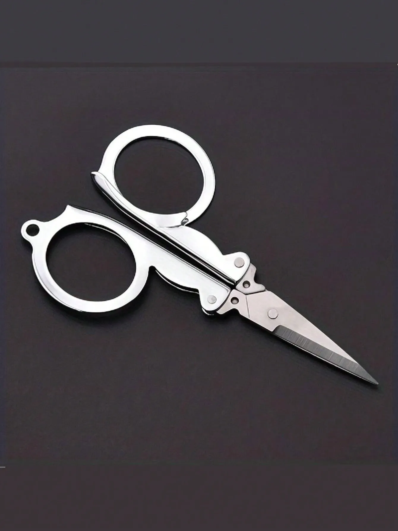 Compact Stainless Steel Folding Scissors - Portable Mini Travel & Sewing Scissors for Home & Office
