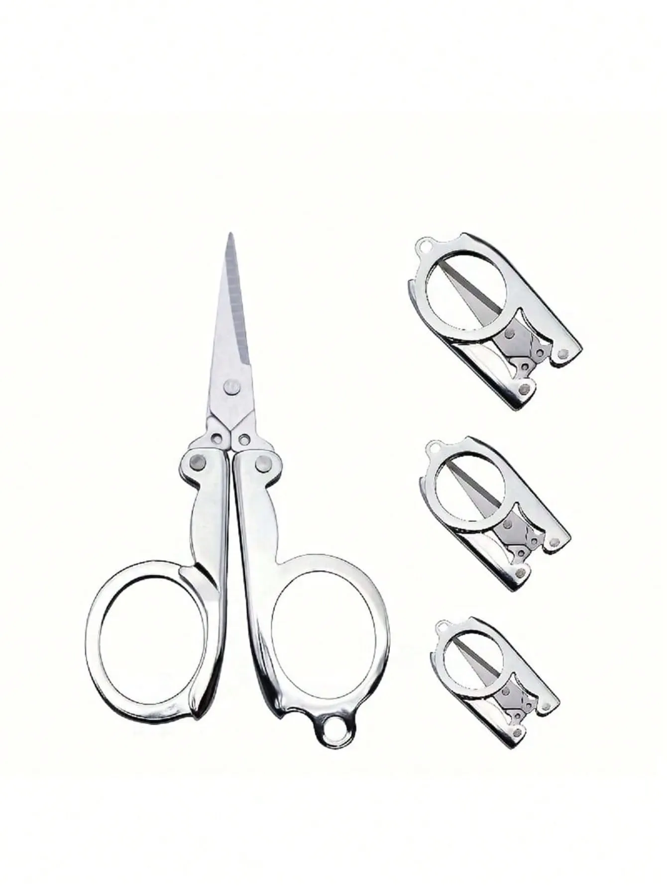 Compact Stainless Steel Folding Scissors - Portable Mini Travel & Sewing Scissors for Home & Office