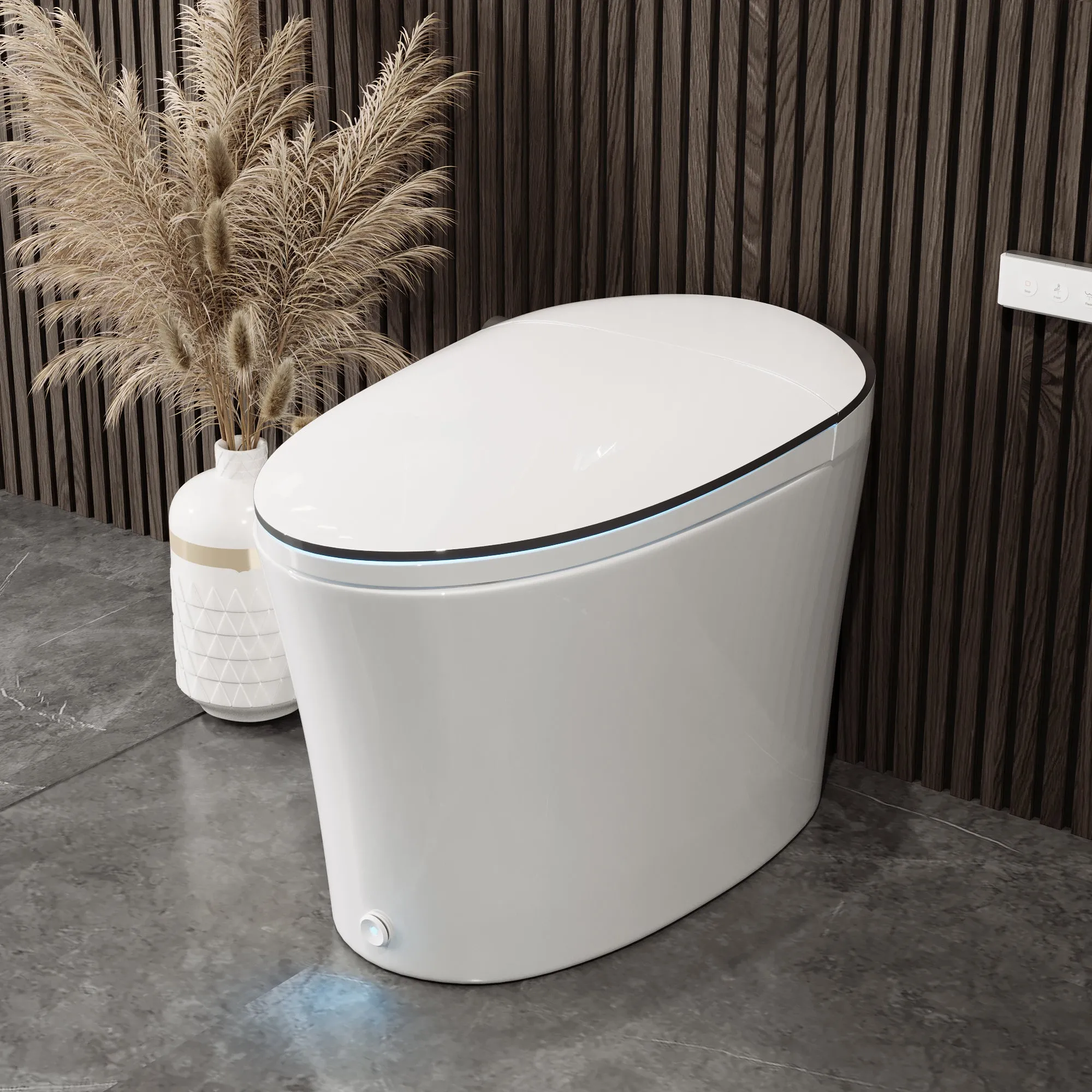 DeerValley DV-1S0019-V3 Smart Bidet Toilet Quiet-Closed Heated Seat Sensor Auto, Foot Kick & Blackout Flush, Warm Wash, Night Light