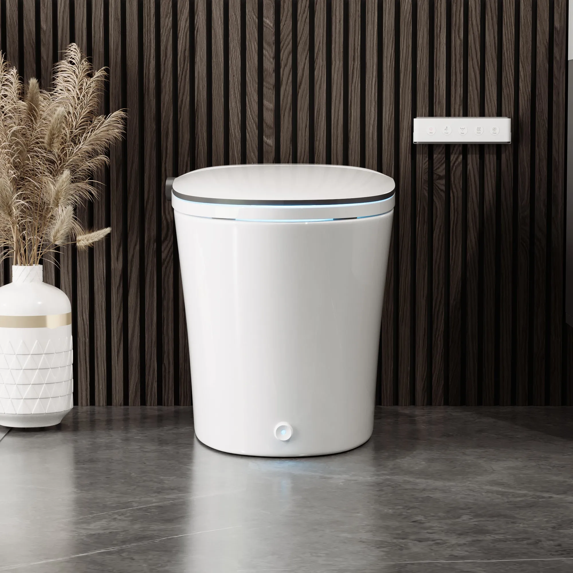 DeerValley DV-1S0019-V3 Smart Bidet Toilet Quiet-Closed Heated Seat Sensor Auto, Foot Kick & Blackout Flush, Warm Wash, Night Light
