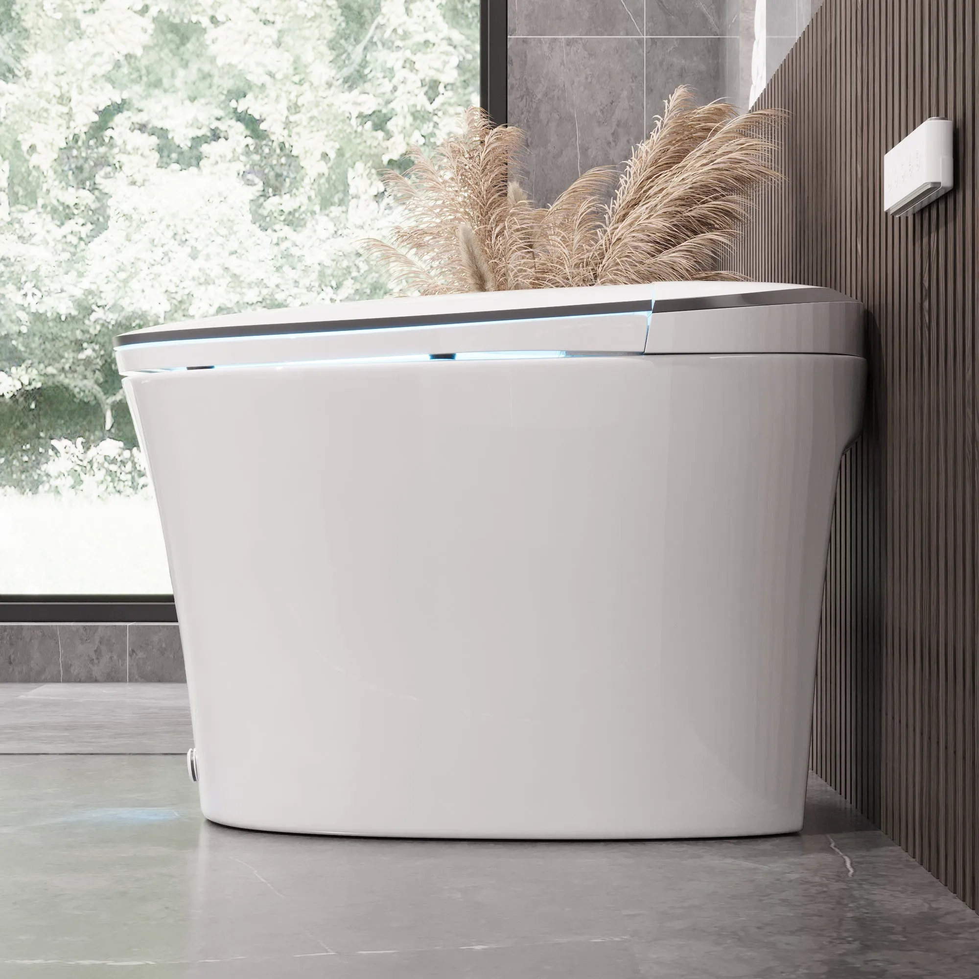 DeerValley DV-1S0019-V3 Smart Bidet Toilet Quiet-Closed Heated Seat Sensor Auto, Foot Kick & Blackout Flush, Warm Wash, Night Light