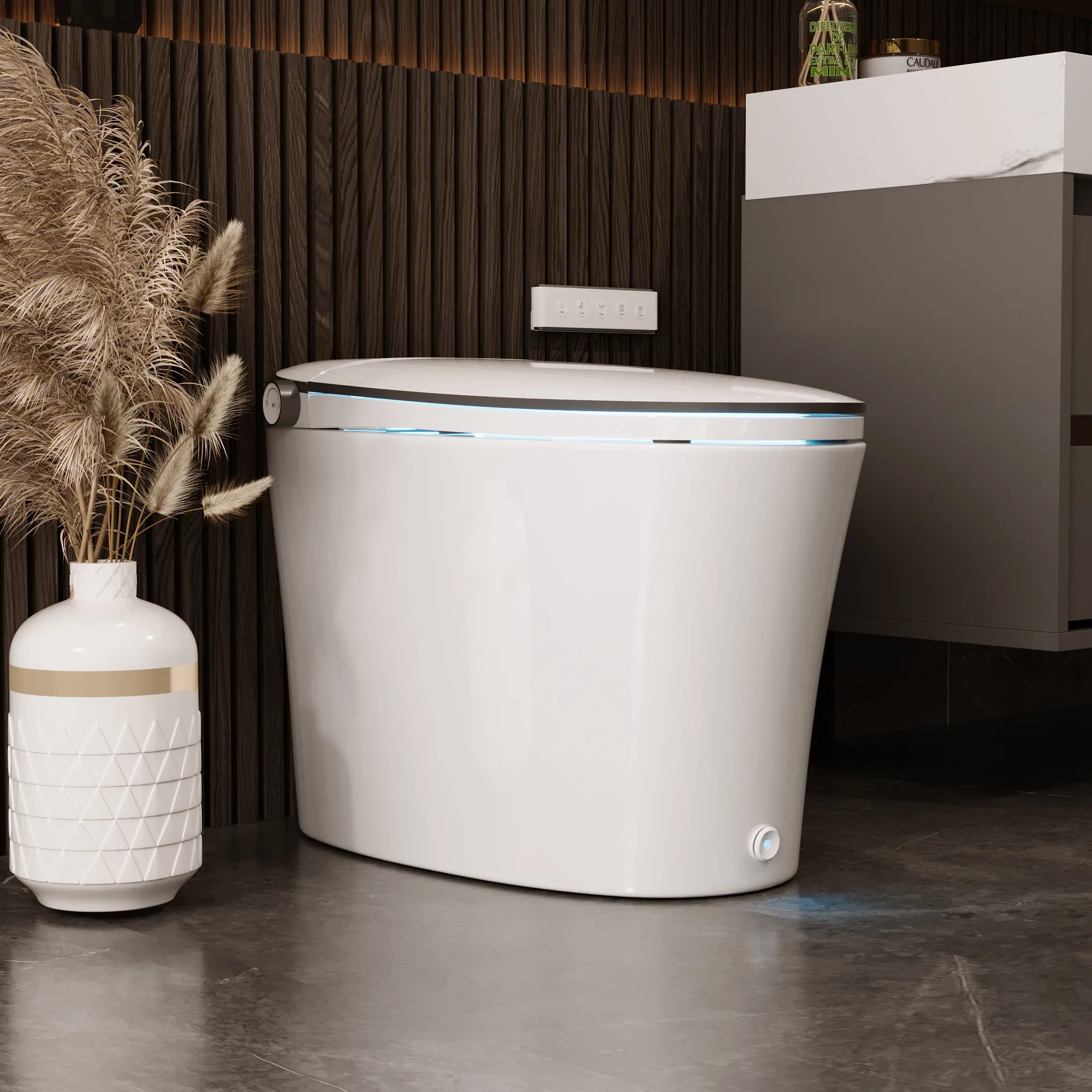DeerValley DV-1S0019-V3 Smart Bidet Toilet Quiet-Closed Heated Seat Sensor Auto, Foot Kick & Blackout Flush, Warm Wash, Night Light