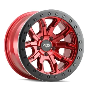 Dirty Life Wheels 9303 DT-1 Dual-Tek Series Crimson Candy Red Wheel with Simulated Beadlock Ring 9303-7973R12