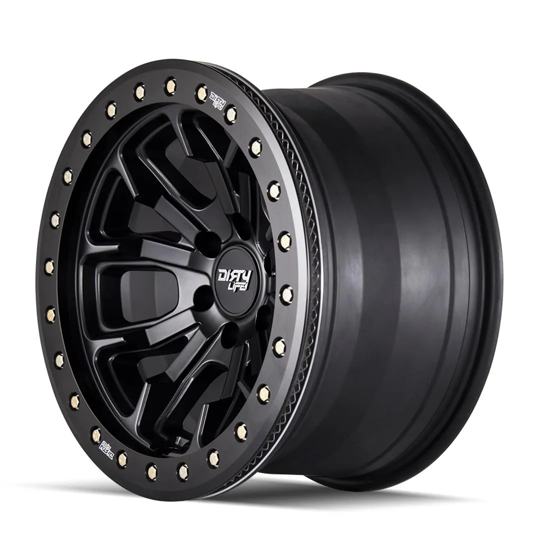 Dirty Life Wheels 9303 DT-1 Dual-Tek Series Matte Black Wheel with Simulated Beadlock Ring 9303-7983MB38