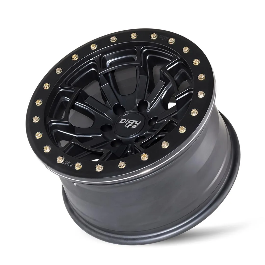 Dirty Life Wheels 9303 DT-1 Dual-Tek Series Matte Black Wheel with Simulated Beadlock Ring 9303-7983MB38
