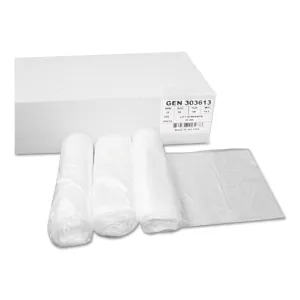 GEN High Density Can Liners, 30 Gal, 10 Microns, 30" X 36", Natural, 500/Carton - GEN303613