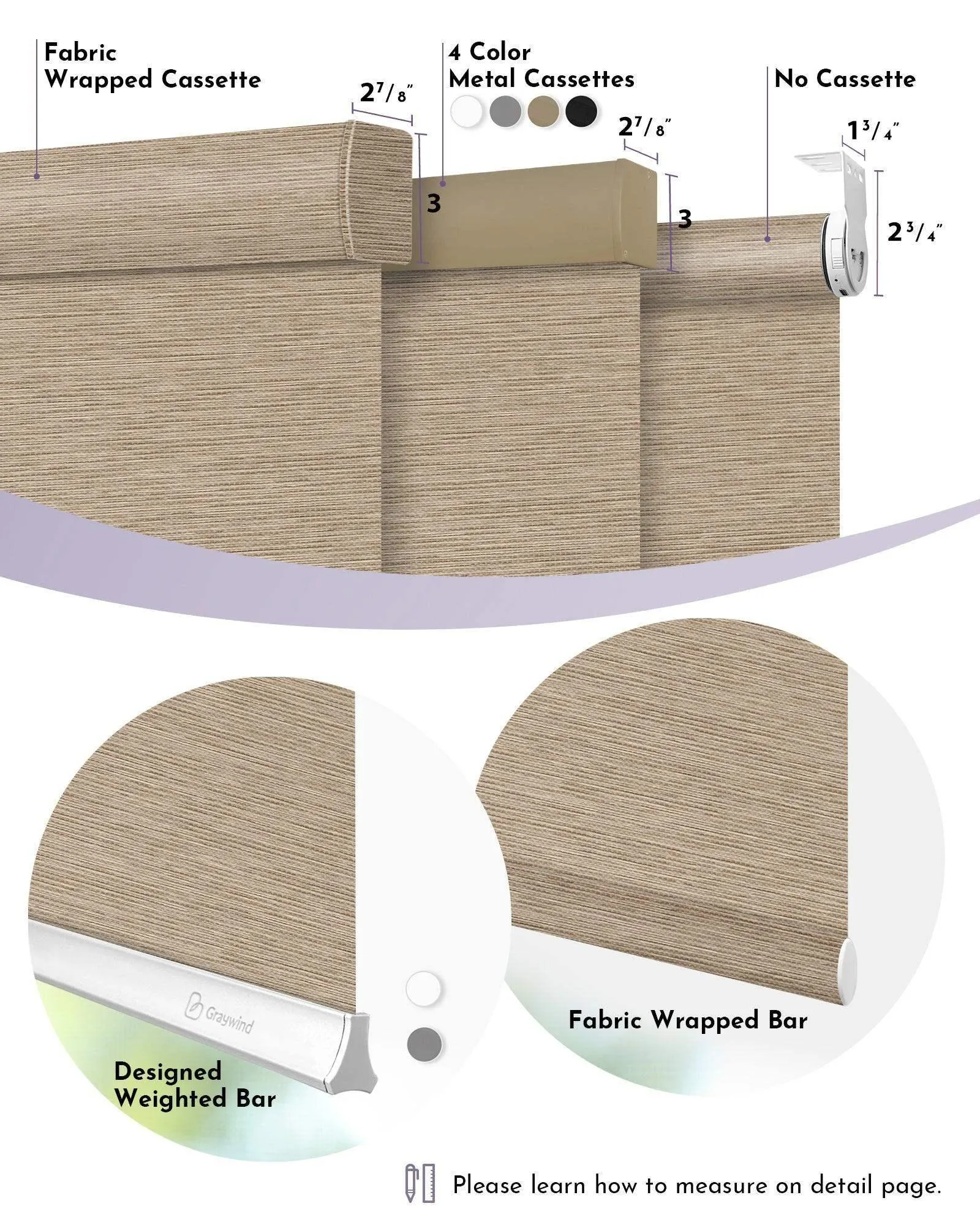 Graywind Motorized Light Filtering Roller Shades | Woven Series | Customizable