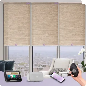 Graywind Motorized Light Filtering Roller Shades | Woven Series | Customizable