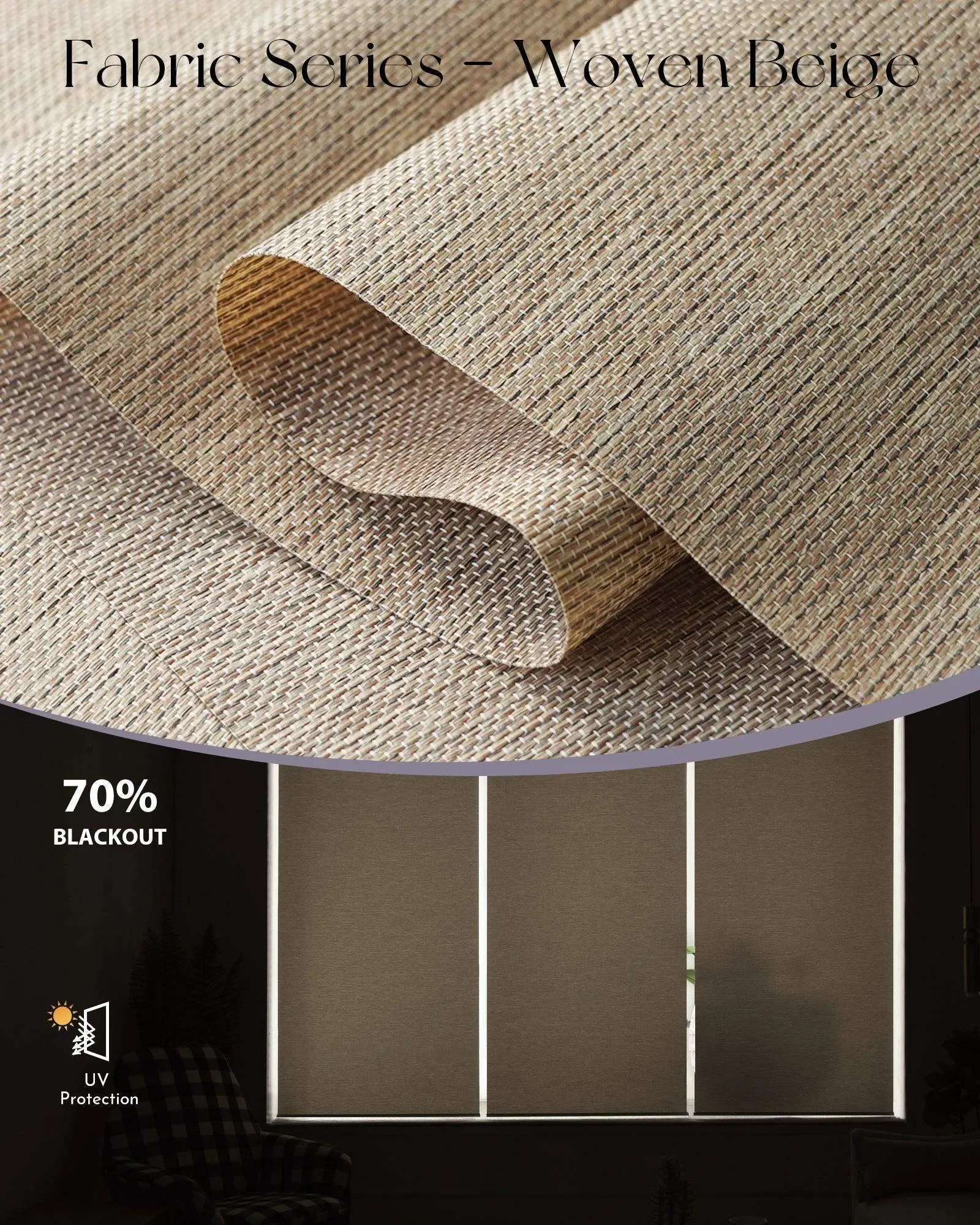 Graywind Motorized Light Filtering Roller Shades | Woven Series | Customizable
