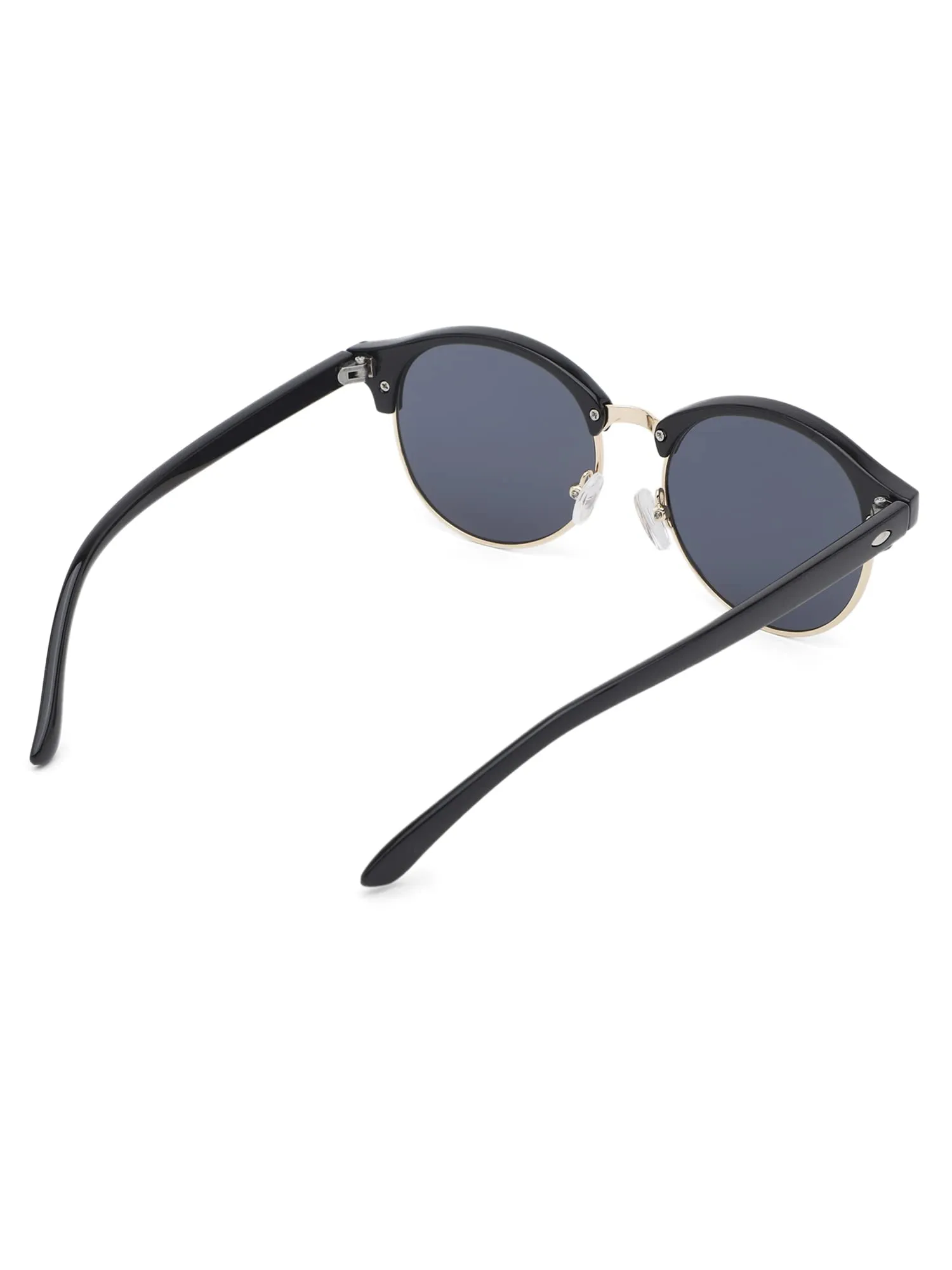Intellilens | Branded Latest and Stylish Sunglasses | 100% UV Protected | Light Weight, Durable, Premium Looks | Men & Women | Black Lenses | Round | Medium