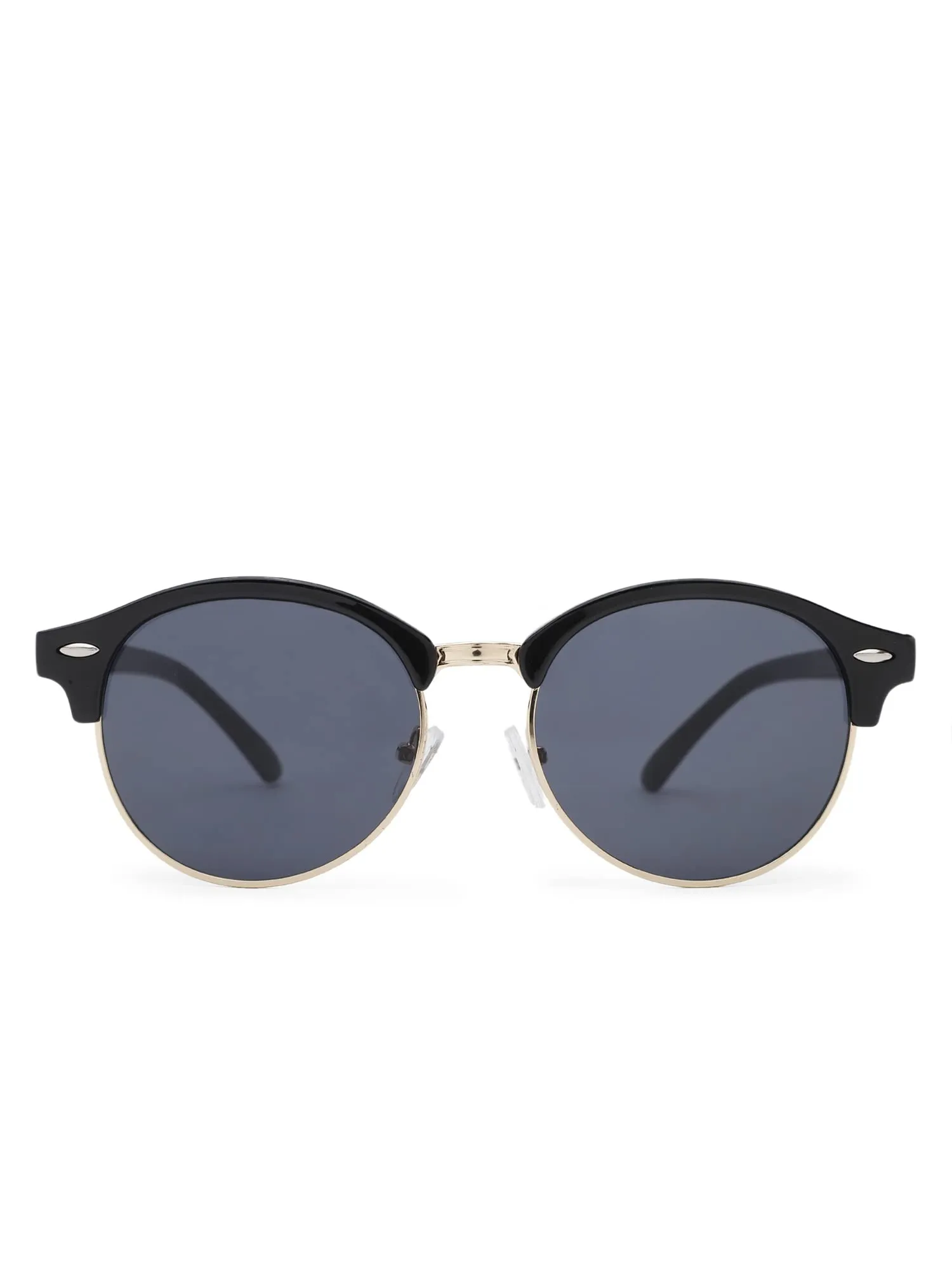 Intellilens | Branded Latest and Stylish Sunglasses | 100% UV Protected | Light Weight, Durable, Premium Looks | Men & Women | Black Lenses | Round | Medium