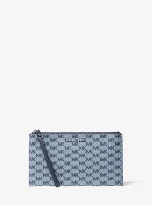 Jet Set Logo Coated Canvas Pouch