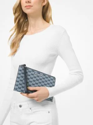 Jet Set Logo Coated Canvas Pouch
