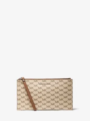 Jet Set Logo Coated Canvas Pouch