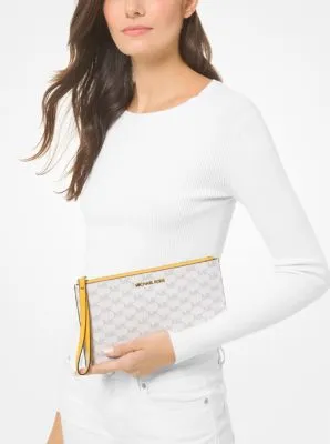 Jet Set Logo Coated Canvas Pouch