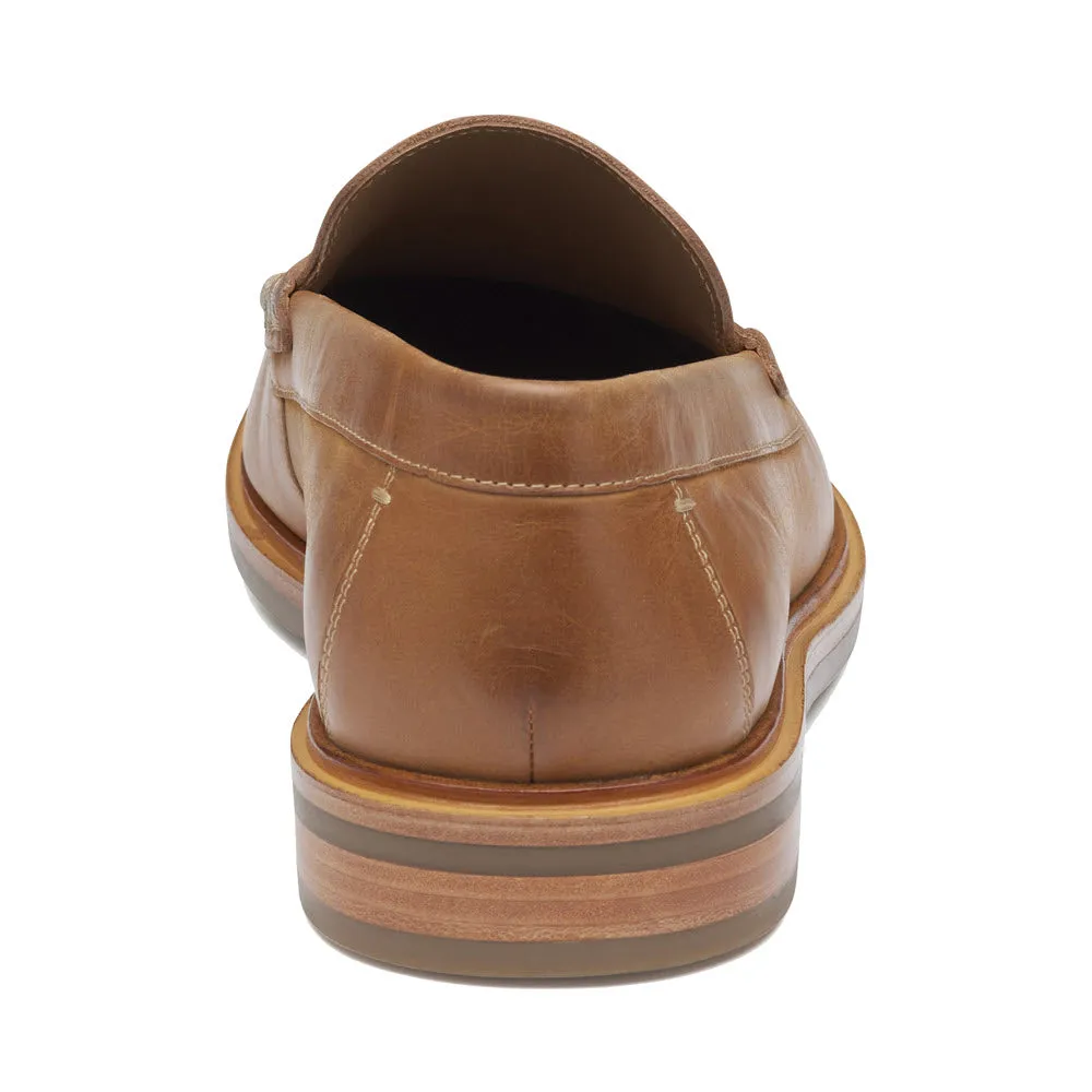 JOHNSTON & MURPHY LYLES SLIP ON PENNY TAN FULL GRAIN - MENS