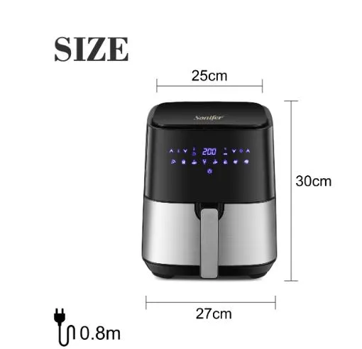 Large Capacity Nonstick Digital LED Touchscreen Smart Air Fryer
